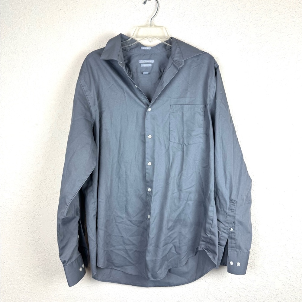 Men's Gray Button-Up Dress shirt